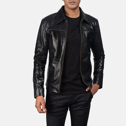Mystical Black Leather Jacket TOSCANO LEATHER