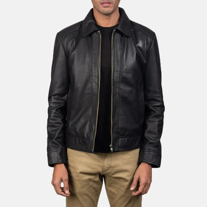 Inferno Black Leather Jacket TOSCANO LEATHER
