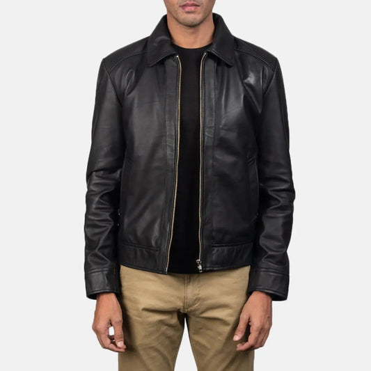 Inferno Black Leather Jacket TOSCANO LEATHER