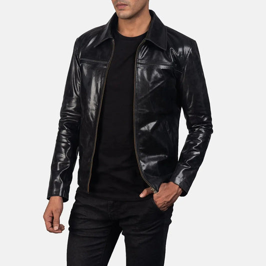 Mystical Black Leather Jacket TOSCANO LEATHER