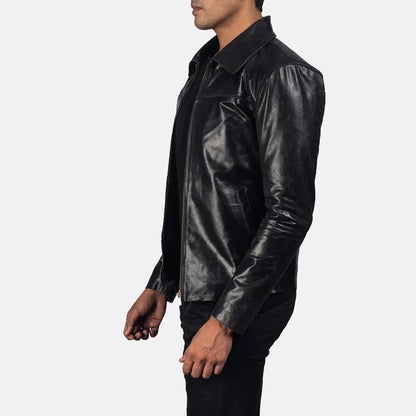 Mystical Black Leather Jacket TOSCANO LEATHER