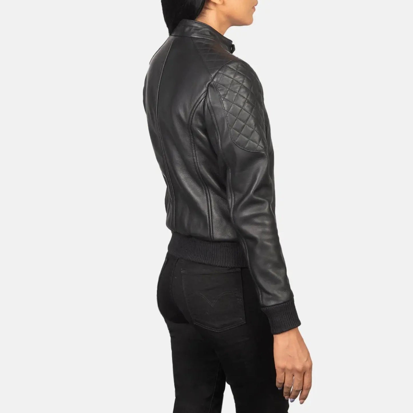 Zenna Black Leather Bomber Jacket TOSCANO LEATHER
