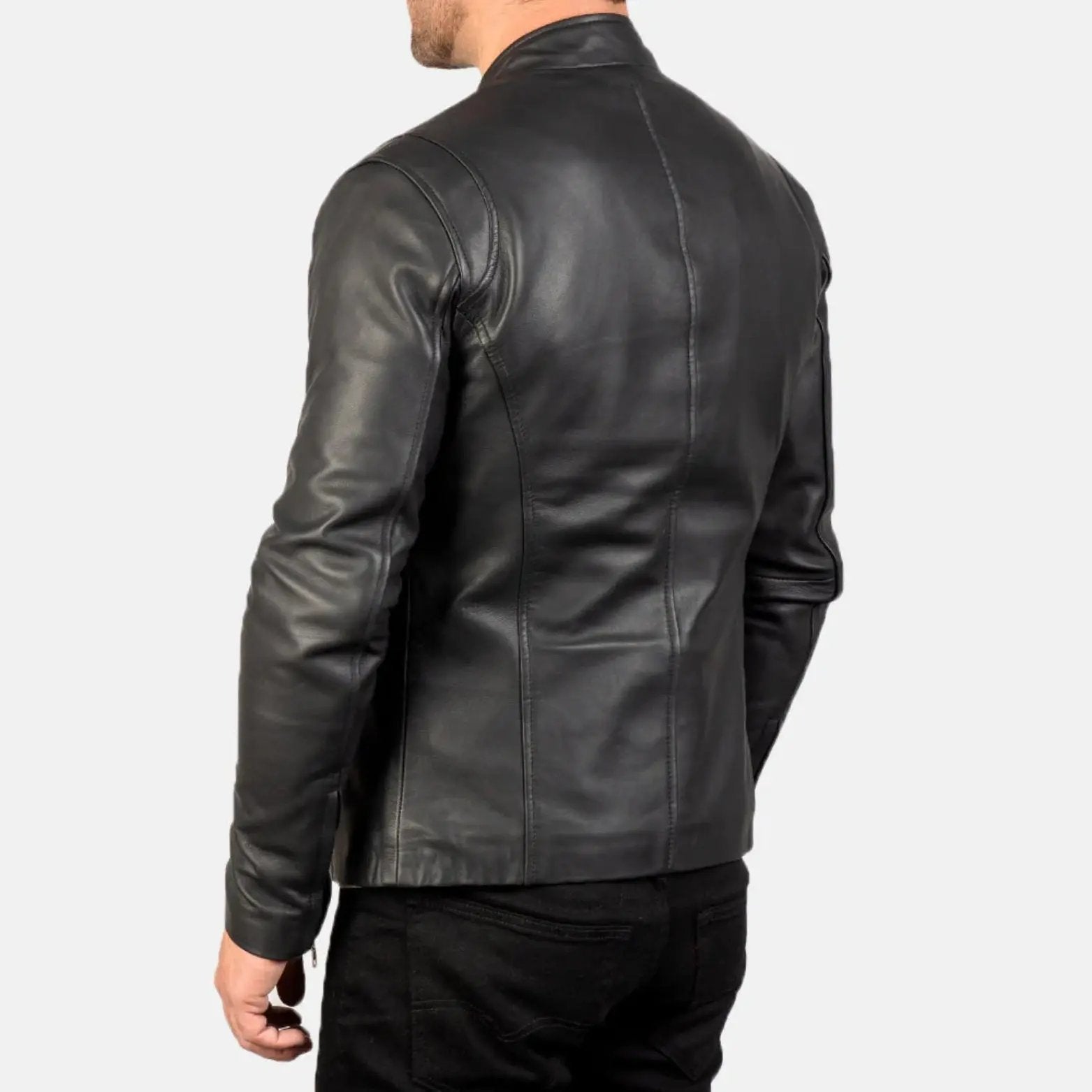 Ionic Black Leather Jacket TOSCANO LEATHER