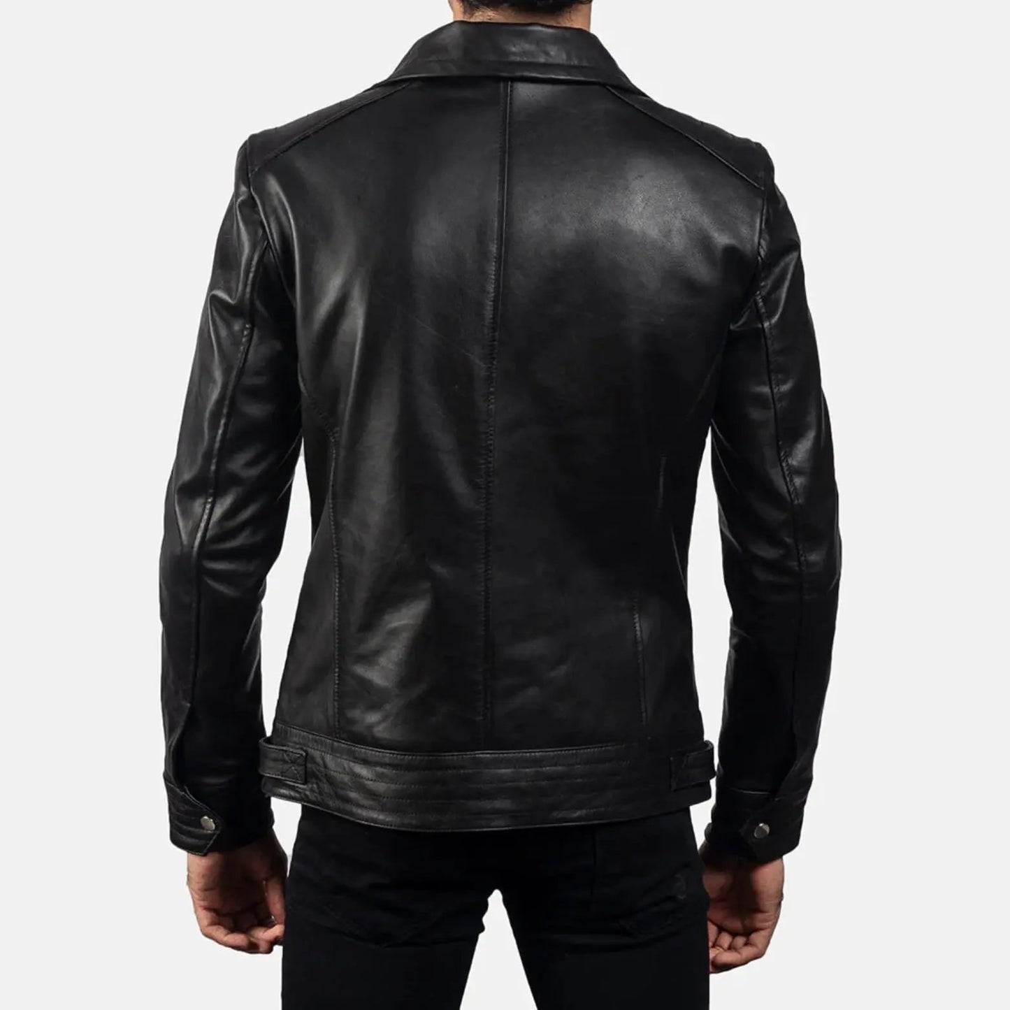 Legacy Black Leather Biker Jacket TOSCANO LEATHER