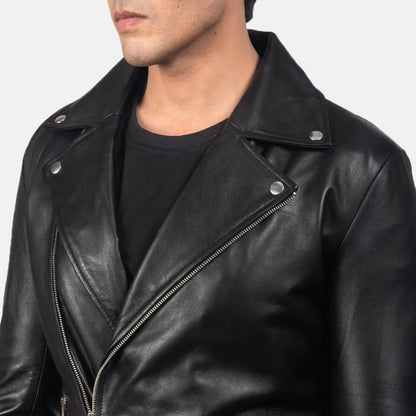 Noah Black Leather Biker Jacket TOSCANO LEATHER