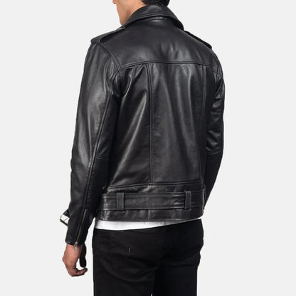Allaric Alley Black Leather Biker Jacket TOSCANO LEATHER