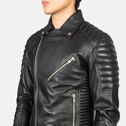 Armand Black Leather Biker Jacket TOSCANO LEATHER